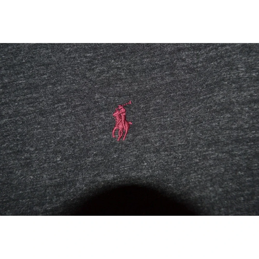 Polo Ralph Lauren Men's Charcoal Gray Long Sleeve Logo Tee Shirt XL Casual Prepy
